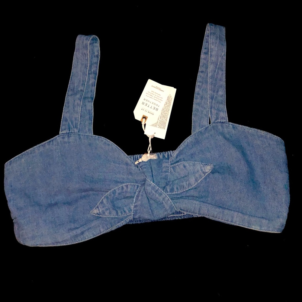 American Eagle blue jean crop top